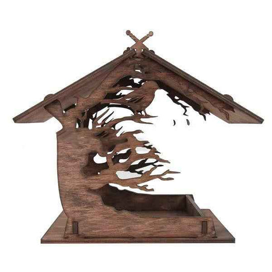 Wooden Home Garden Outdoor Bird Feeder Garden Pendant Decoration Feeder  -  - Pets Crazy Shops -