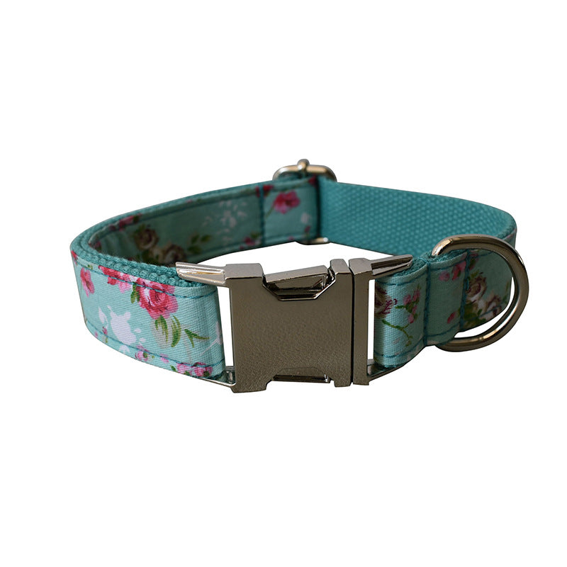 Green Rose Dog Collar Dog Leash Pet Collar - Pets Crazy Shops