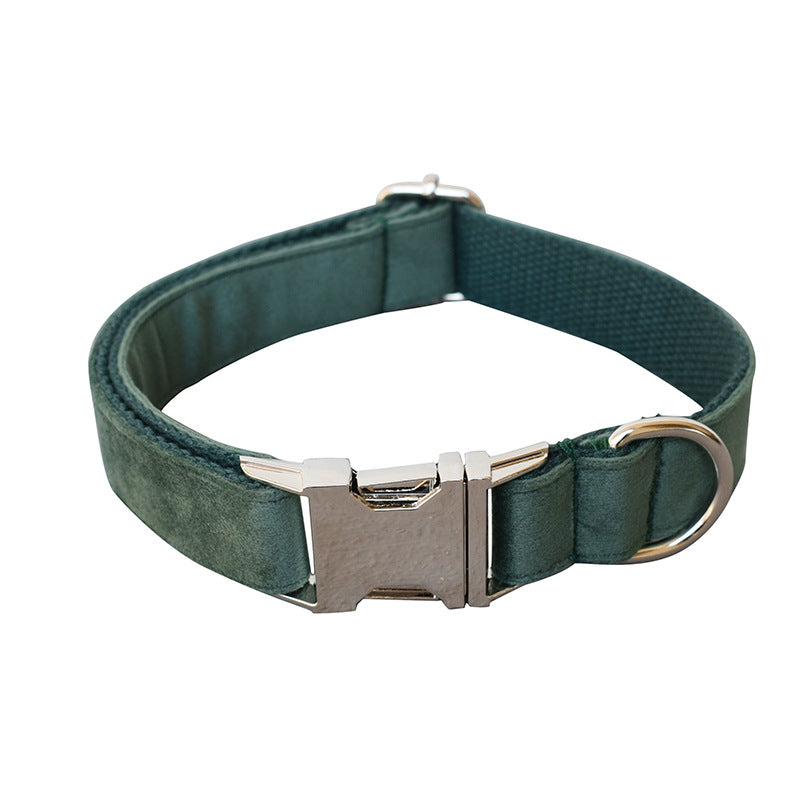 Green Velvet Dog Collar Dog Leash Pet Collar - Pets Crazy Shops