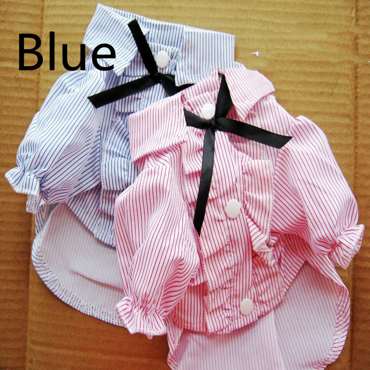 Bubble Sleeve Bow Tie Pet Shirt Pet Clothes Dog Clothes Lovers Pet Shirt Pet Wholesale - Pets Crazy Shops