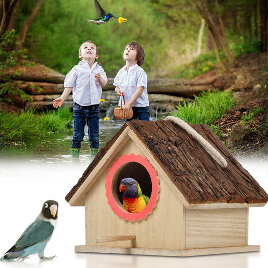 Bird House Bird Nest Outdoor Tree Parrot Breeding Box - Pets Crazy Shops