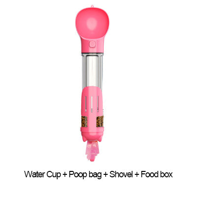 Portable Cat Dog Water Bottle Food Feeder Drinker Poop Dispenser 3 In 1 Leak-proof Multifunctional Dog Water Bottle - Pets Crazy Shops