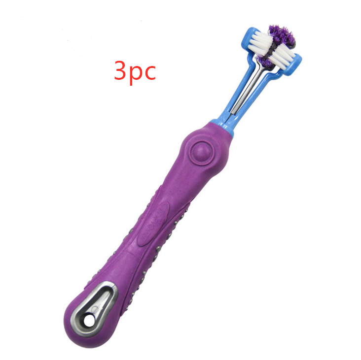 Three Sided Pet Toothbrush Dog Brush Bad Breath Tartar Teeth Care - Pets Crazy Shops