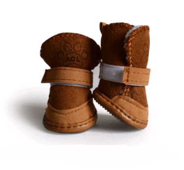 Dog Shoes Pet Shoes Lambskin Snow Shoes Cotton Shoes Khaki - Pets Crazy Shops