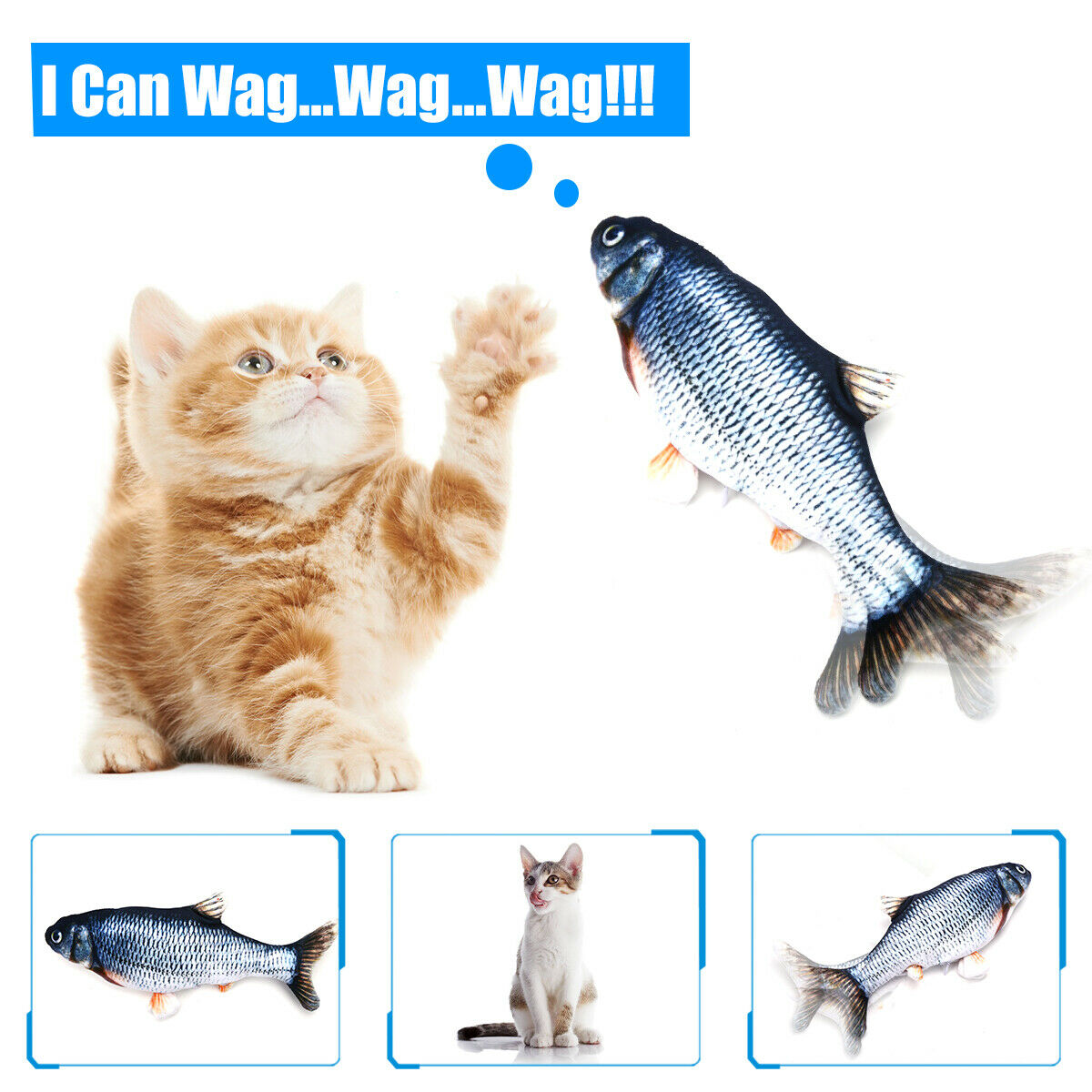 Pet Soft Electronic Fish Shape Cat Toy Electric USB Charging Simulation Fish Toys Funny Cat Chewing Playing Supplies Dropshiping - Pets Crazy Shops
