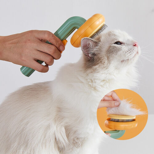 Pet Pumpkin Brush, Pet Grooming Self Cleaning Slicker Brush For Dogs Cats Puppy Rabbit, Cat Brush Grooming Gently Removes Loose Undercoat, Mats Tangled Hair Slicker Brush - Pets Crazy Shops