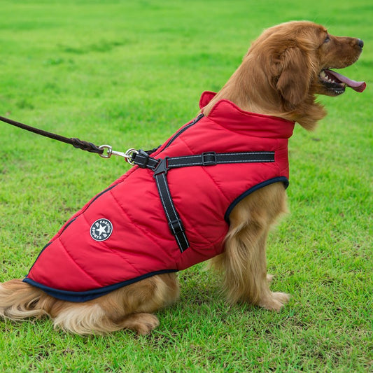 Dog Clothes Chest Back Integrated Cotton Vest Pet Cotton Clothes Winter Clothes - Pets Crazy Shops