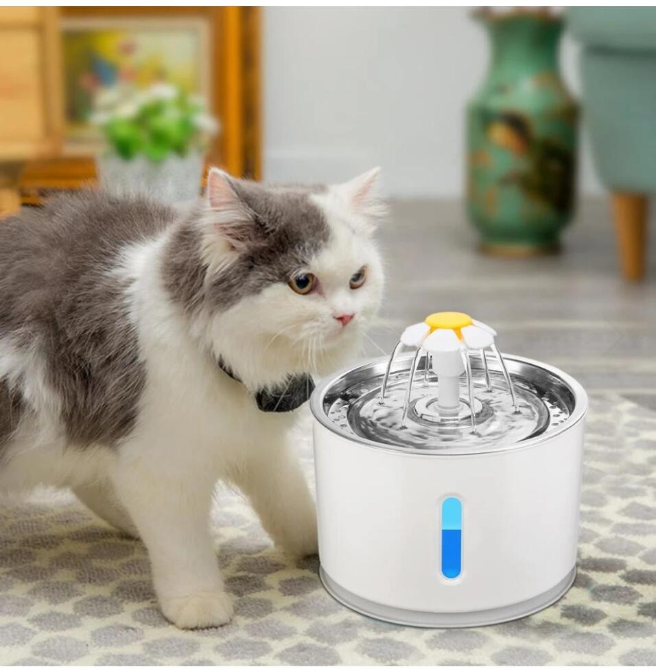 Automatic Pet Cat Water Fountain With LED Lighting USB Dogs Cats Mute Drinker Feeder Bowl Drinking Dispenser - Pets Crazy Shops