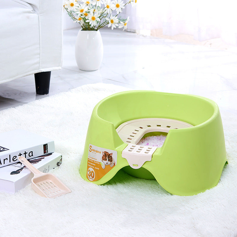 Spillproof Cat Litter Pan Semi-enclosed Oversize  Cat Toilet - Pets Crazy Shops