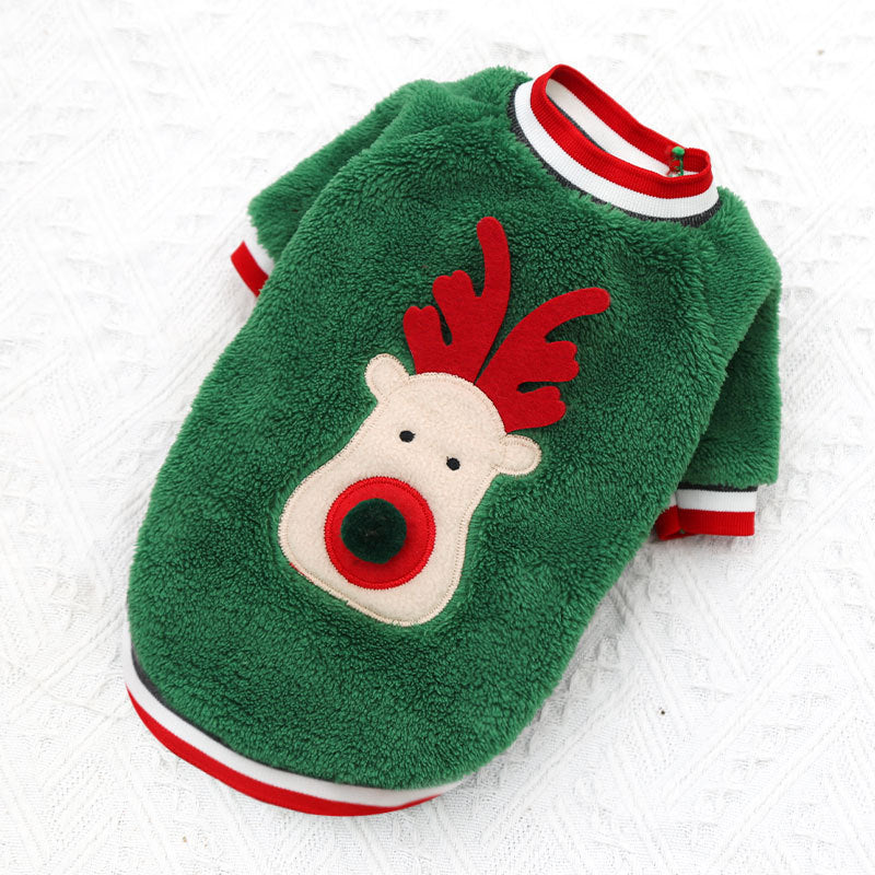 Christmas Costume Coral Fleece Dog Sweater - Pets Crazy Shops