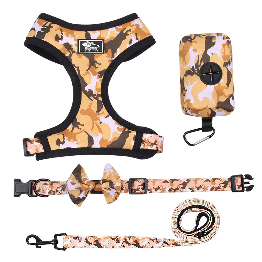 Printed Chest Harness Set Dog Rope Pet Supplies - Pets Crazy Shops