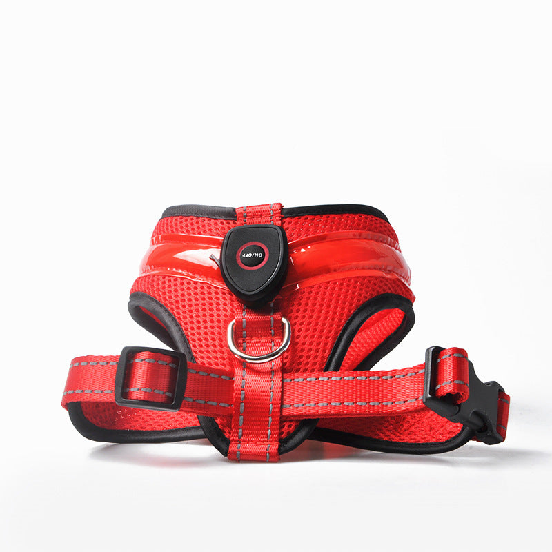 LED Luminous Dog Harness Led USB Charging Dog Chest Strap Vest Pet Safety Reflective Harness Pet Vest For Puppy Large Dog Pet Products - Pets Crazy Shops