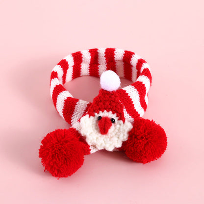 Pet Knitted Woolen Striped Christmas Scarf - Pets Crazy Shops