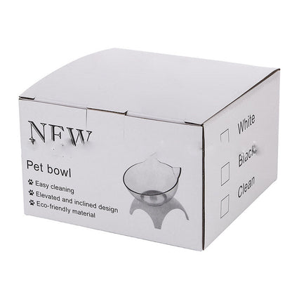 Non Slip Double Cat Bowl With Raised Stand Pet Food Cat Feeder Protect Cervical Vertebra Dog Bowl Transparent Pet Products - Pets Crazy Shops