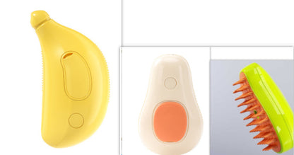 Steamy Cat Brush Cat Dog Grooming Comb Electric Self Cleaning Steam Cat Brush For Massage Avocado Shape Pet Spray Cat Grooming - Pets Crazy Shops