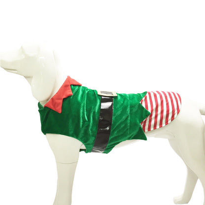 Fashion Christmas Clothes Green Elf Pet Dog Christmas Costume - Pets Crazy Shops