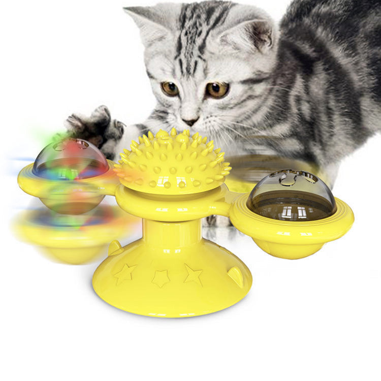 Sucker Turn Windmill Cat Toy Funny Cat Creative Spin Ball - Pets Crazy Shops