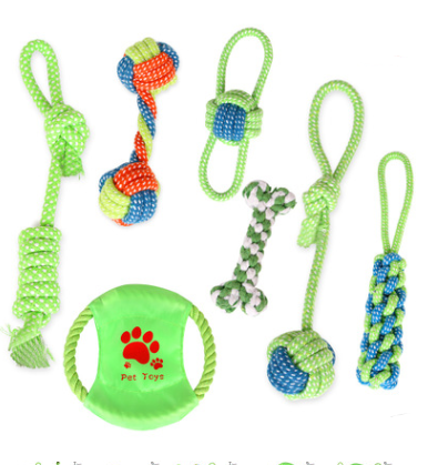 Molar supplies cotton rope toy cat and dog rope knot toy dog bite cleaning tooth toy set - Pets Crazy Shops
