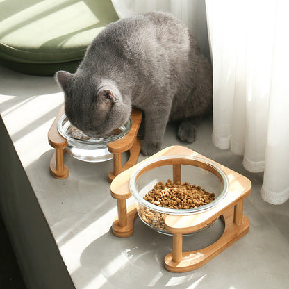 Glass cat bowl cat food bowl cat food bowl - Pets Crazy Shops