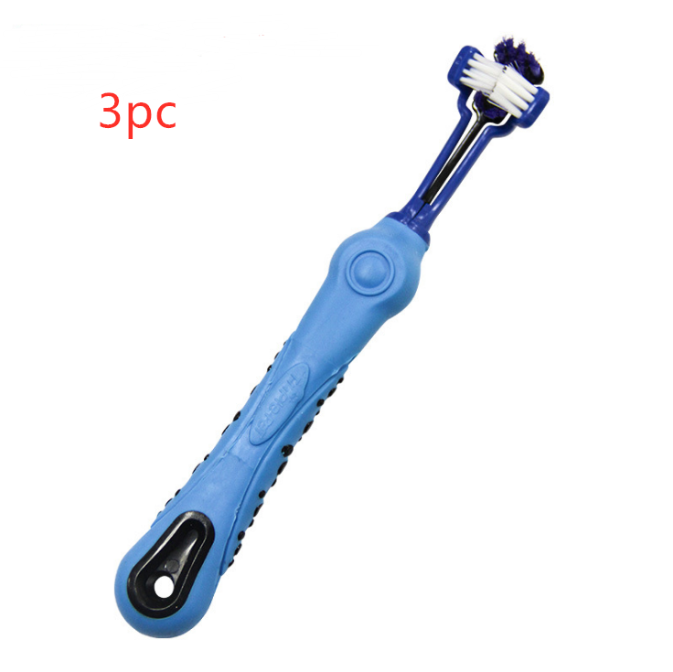 Three Sided Pet Toothbrush Dog Brush Bad Breath Tartar Teeth Care - Pets Crazy Shops