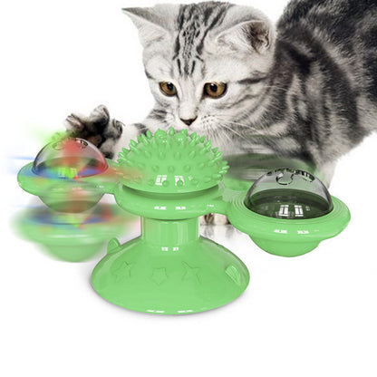 Sucker Turn Windmill Cat Toy Funny Cat Creative Spin Ball - Pets Crazy Shops