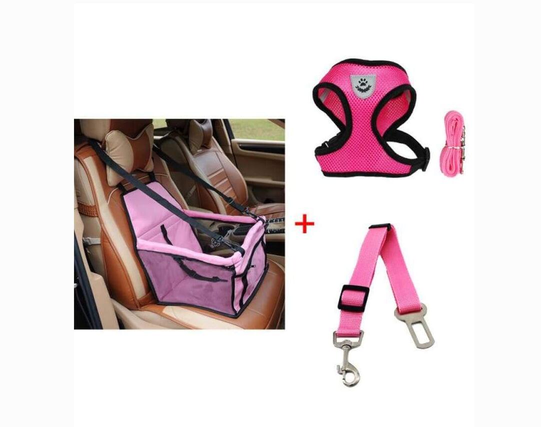 Luxury Pet's Safety Car Seat Carrier  Premium Harness & Leash set  Car Safety Belt - Pets Crazy Shops