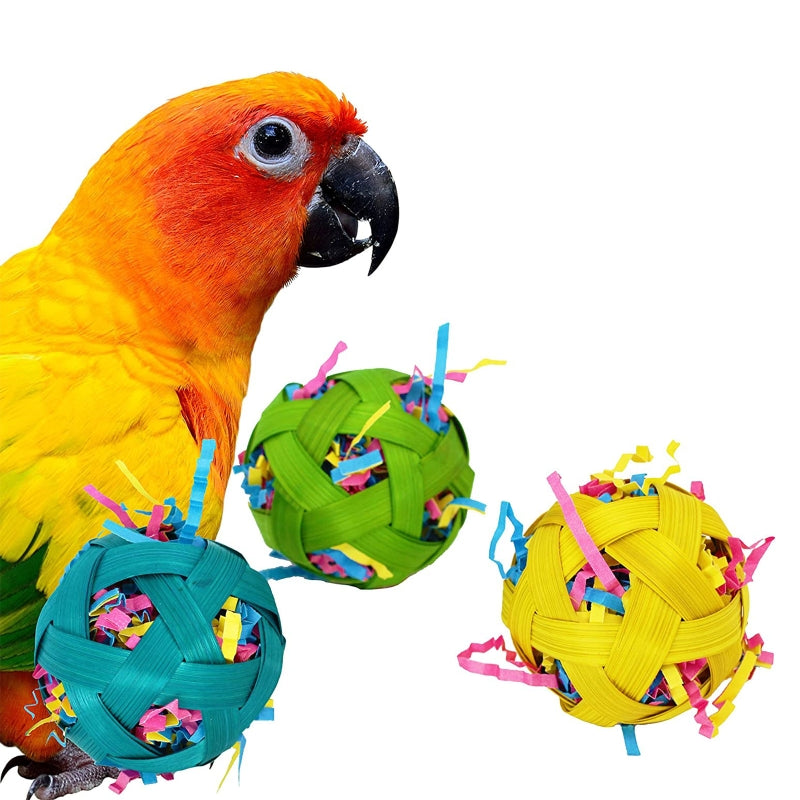 Natural Bamboo Woven Toy Ball Feeding Foraging Toy - Pets Crazy Shops