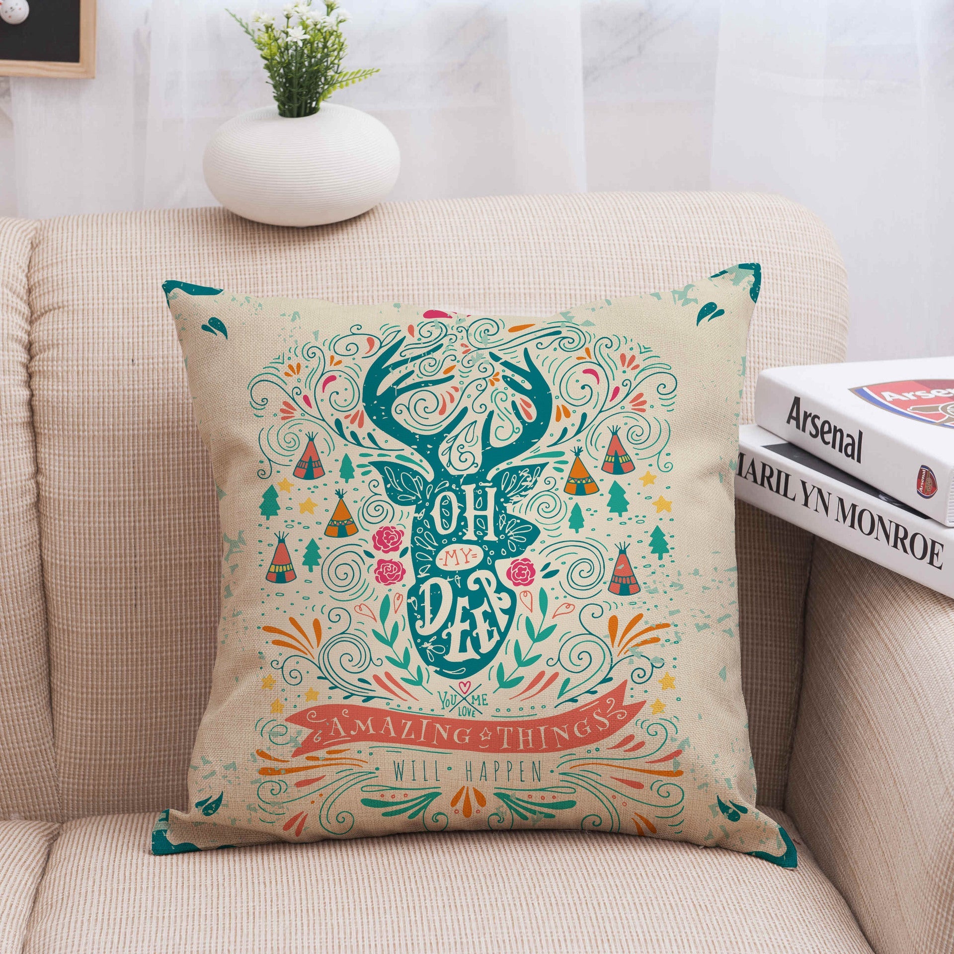 Christmas linen pillowcase - Pets Crazy Shops