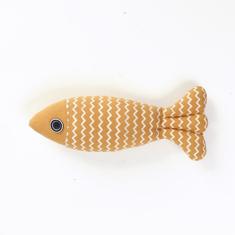 Cat Toy Funny Cat Linen Fish Pillow Self-hey Cat - Pets Crazy Shops