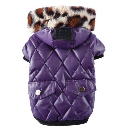 Cross-border pet supplies pet clothes dog clothes autumn and winter fur collar coat pet dog clothing - Pets Crazy Shops