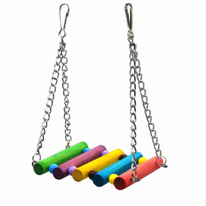 Colorful suspension bridge swing stand bar stand peony - Pets Crazy Shops