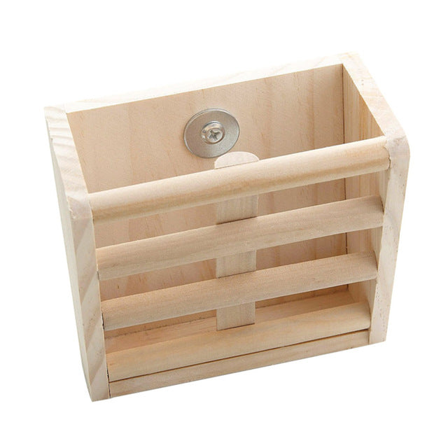 Wooden Grass Rack And Food Box Rabbit Chinchilla - Pets Crazy Shops