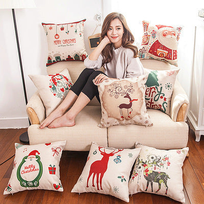 Christmas linen pillowcase - Pets Crazy Shops