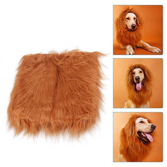 Cute Pet Cosplay Clothes Transfiguration Costume Lion Mane Winter Warm Wig Cat Large Dog Party Decoration With Ear Pet Apparel - Pets Crazy Shops