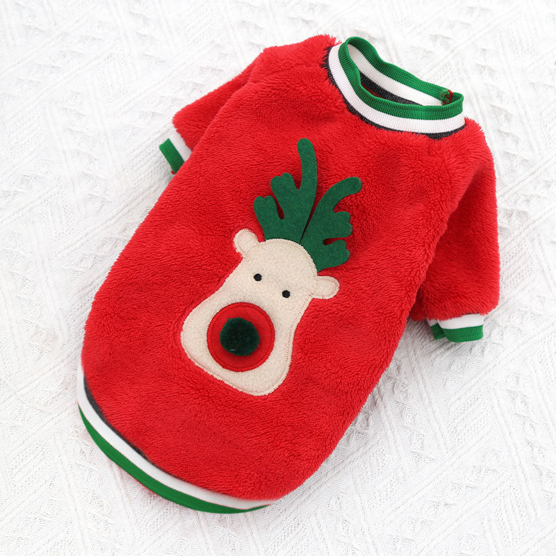 Christmas Costume Coral Fleece Dog Sweater - Pets Crazy Shops