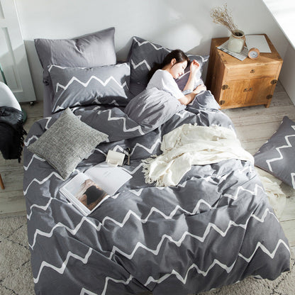 Cotton four-piece bed-lily print fashion simple cotton - Pets Crazy Shops