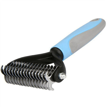 Grooming Brush For Pet Dog Cat Deshedding Tool Rake Comb Fur Remover Reduce 2-Side Dematting Tool For Dogs Cats Pets Grooming Brush Double Sided Shedding And Dematting Undercoat Rake Hair Removal Comb - Pets Crazy Shops