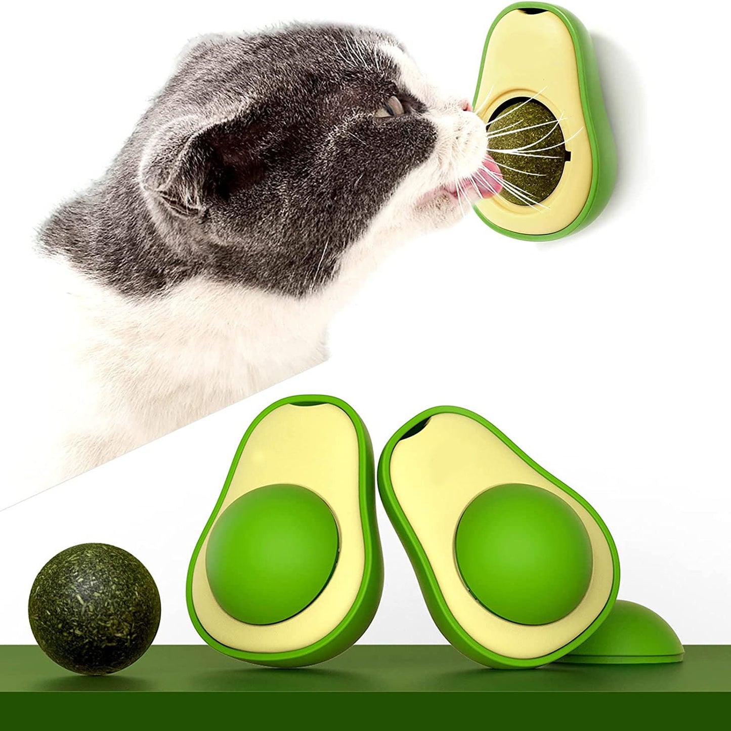 Cute Avocado Catnip Toys Cat Teeth Cleaning Toy Cat Supplies Catnip Mini Cat Treat Toys Interactive Pet Toys Pet Products Pet Avocado Ball Cute Funny Mint Cleaning Teeth Toy For Cat Supplies - Pets Crazy Shops