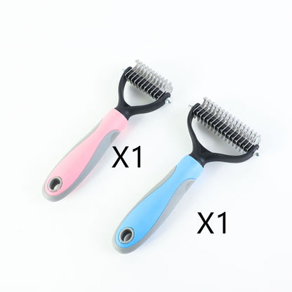 Stainless Double-sided Pet Brush Hair Removal Comb Grooming Dematting Dog Grooming Shedding Tools - Pets Crazy Shops
