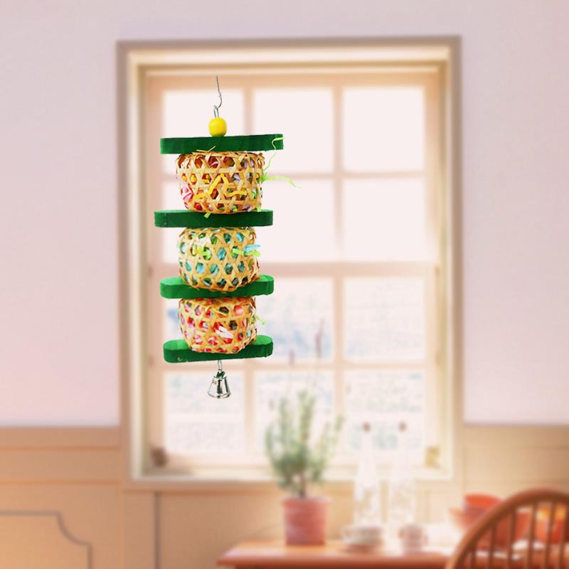 Parrot Supplies Bird Toy Rattan Woven Paper Silk Wood Gnawing Skewers - Pets Crazy Shops