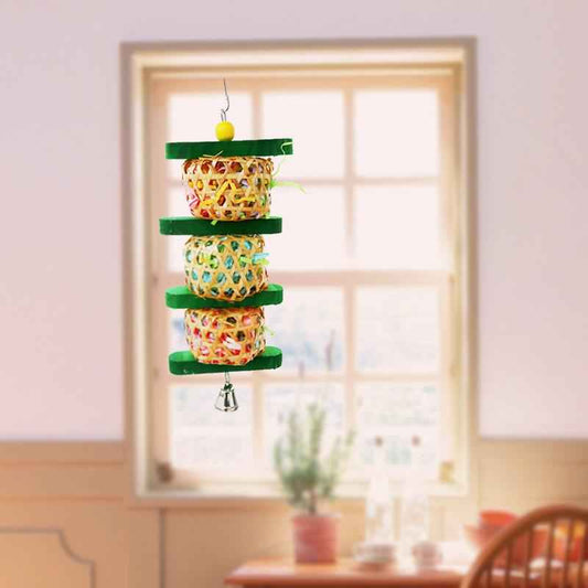 Parrot Supplies Bird Toy Rattan Woven Paper Silk Wood Gnawing Skewers  -  - Pets Crazy Shops -