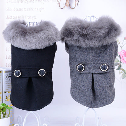 Pet Products Bipedal Solid Color Dog Autumn Winter Coat - Pets Crazy Shops
