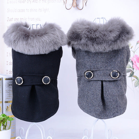 Pet Products Bipedal Solid Color Dog Autumn Winter Coat - Pets Crazy Shops