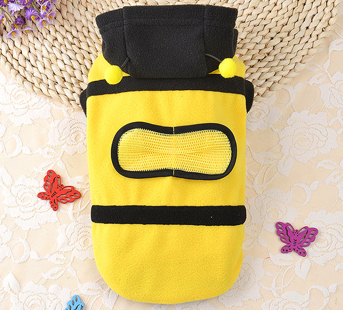 1Pcs Pet Clothes Cute Bees Dog Cat Clothes Soft Fleece Teddy Poodle Dog Clothes For Pets Product Supplies Accessories - Pets Crazy Shops