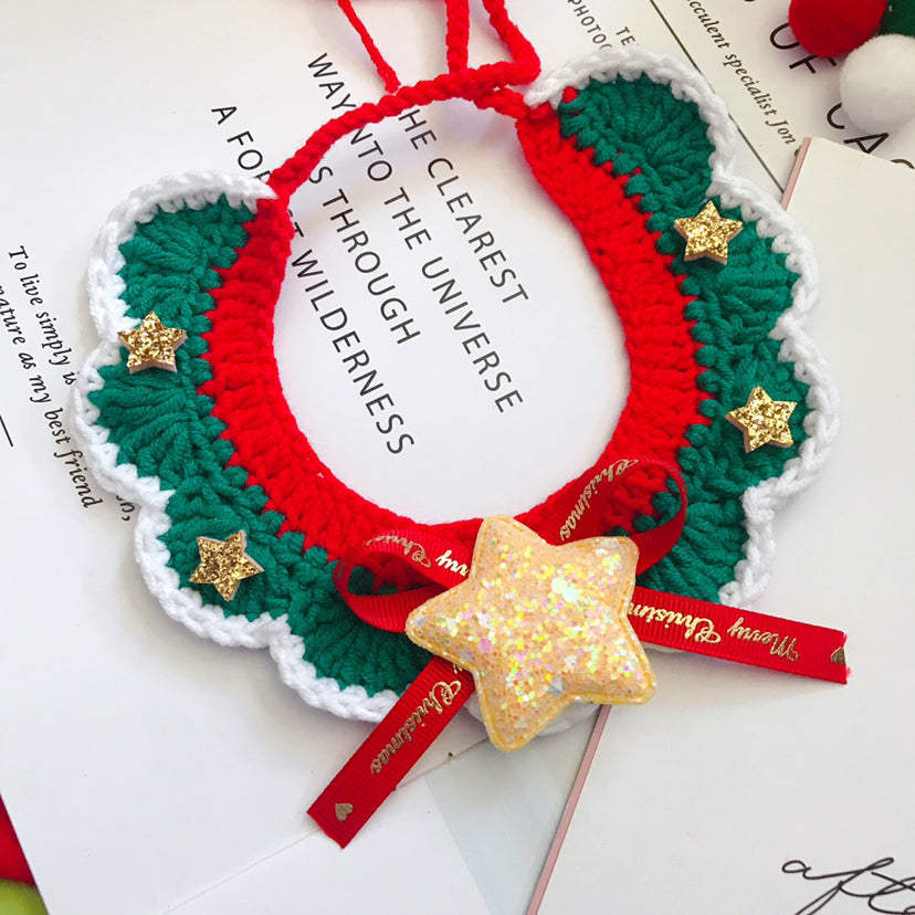 Wool Pet Collar Hand Woven Collar Christmas Pet Accessories - Pets Crazy Shops