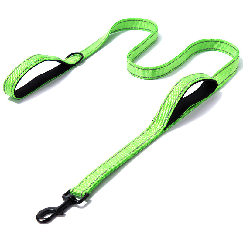 Pet Products Leash Leash Nylon Double Thickened Reflective Dog Leash - Pets Crazy Shops