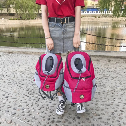Pet Dog Carrier Carrier For Dogs Backpack Out Double Shoulder Portable Travel Outdoor Carrier Bag Mesh - Pets Crazy Shops