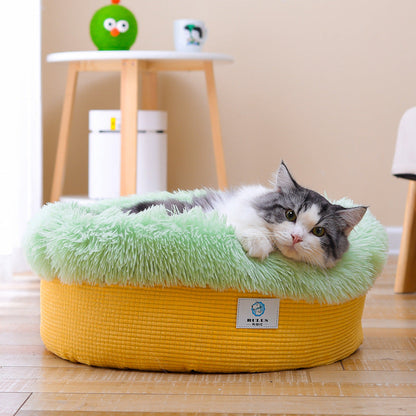 Winter Thick Plush Round Nest Deep Sleep Does Not Collapse - Pets Crazy Shops