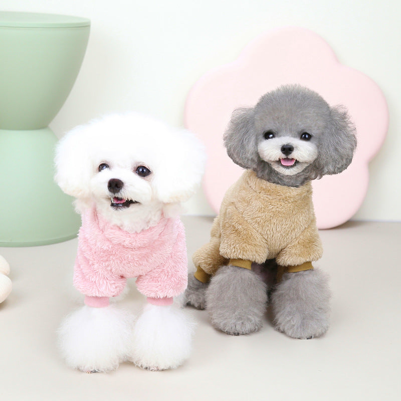 Pet Clothes Dog New Tricolor Pull Loop Four Leg Sweater Winter Keep Warm - Pets Crazy Shops
