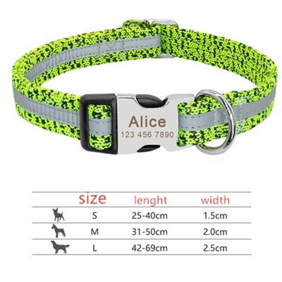 Dog Collar Pet Tag Puppy Cat Nameplate ID Collars Adjustable - Pets Crazy Shops